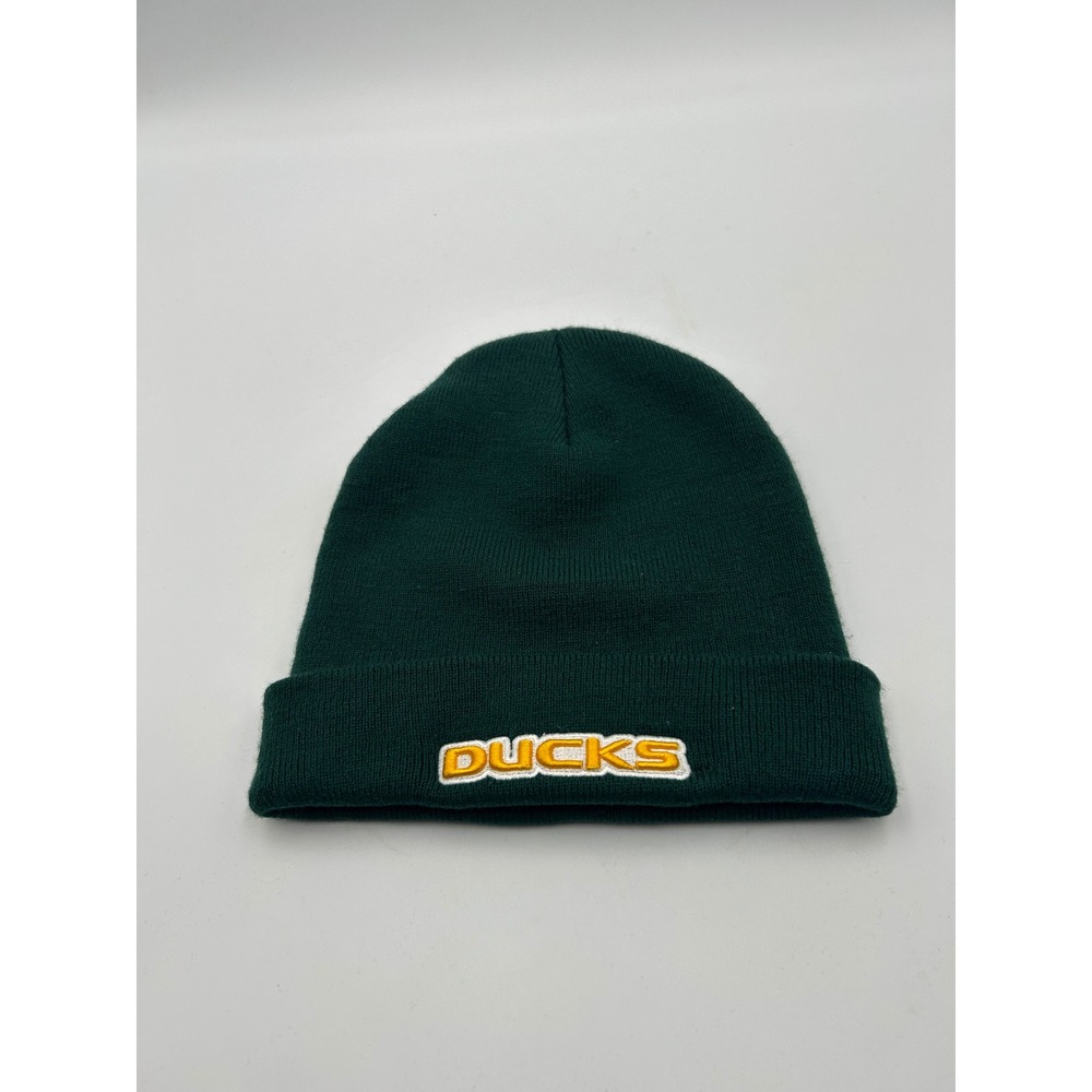 Oregon Ducks Beanie Hat Green Yellow Knit Cuffed Collegiate Licensed Product